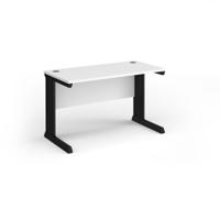 Vivo straight desk 1200mm x 600mm - black frame, white top
