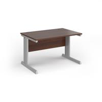 Vivo straight desk 1200mm x 600mm - silver frame, walnut top