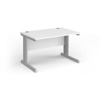Vivo straight desk 1200mm x 600mm - silver frame, white top