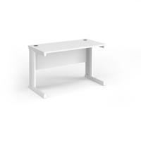 Vivo straight desk 1200mm x 600mm - white frame, white top