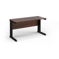 Vivo straight desk 1400mm x 600mm - black frame, walnut top
