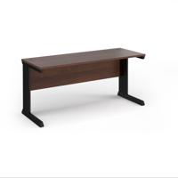 Vivo straight desk 1600mm x 600mm - black frame, walnut top