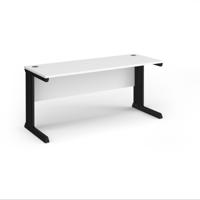 Vivo straight desk 1600mm x 600mm - black frame, white top