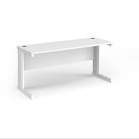Vivo straight desk 1600mm x 600mm - white frame, white top