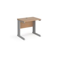 Vivo straight desk 800mm x 600mm - silver frame, beech top