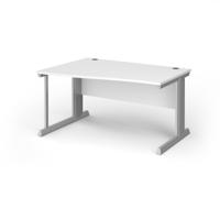 Vivo left hand wave desk 1400mm - silver frame, white top