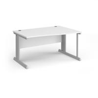 Vivo right hand wave desk 1400mm - silver frame, white top