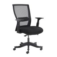 Yasmin mesh back operator chair with black fabric seat and black mesh back