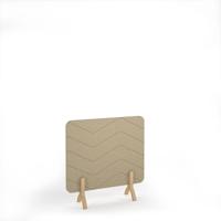 Zigzag Acoustic Floor Standing Screen Wooden Legs 1200w 1200h - Dark Camel