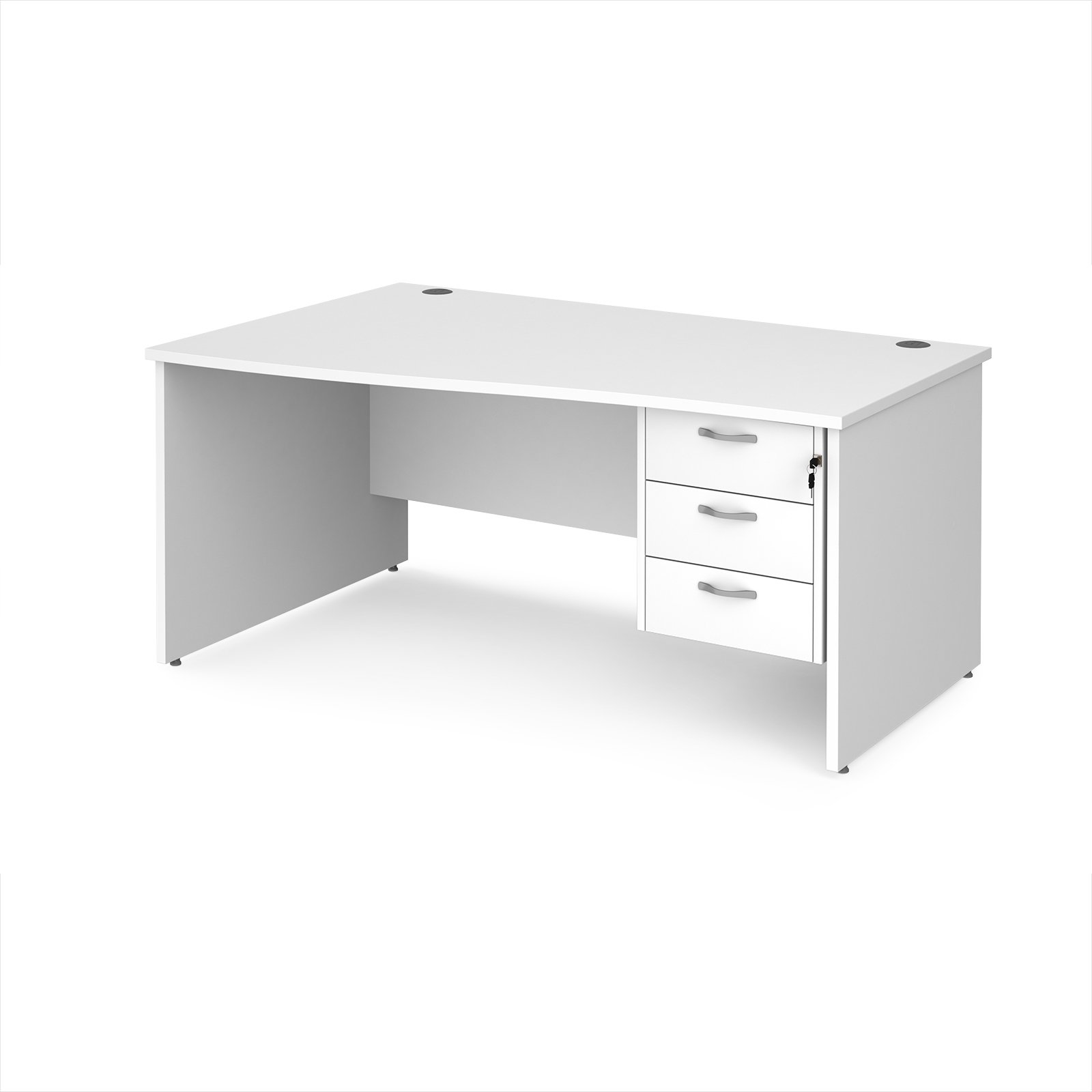 Maestro 25 panel end left hand wave desk with 3 drawer ped