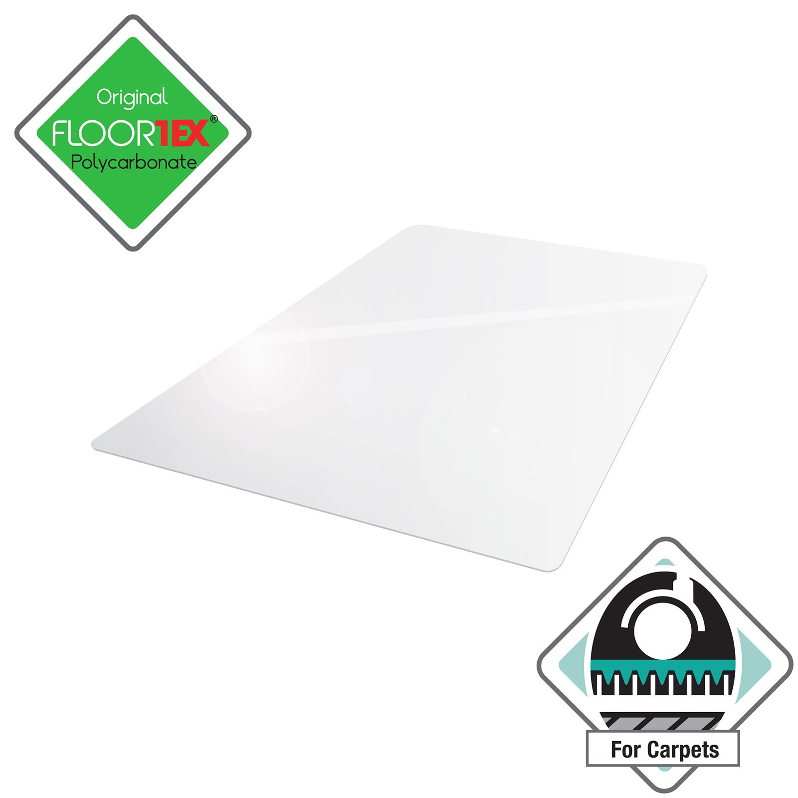 Mural polycarbonate low pile carpet clear chair mat 1200 x 900mm
