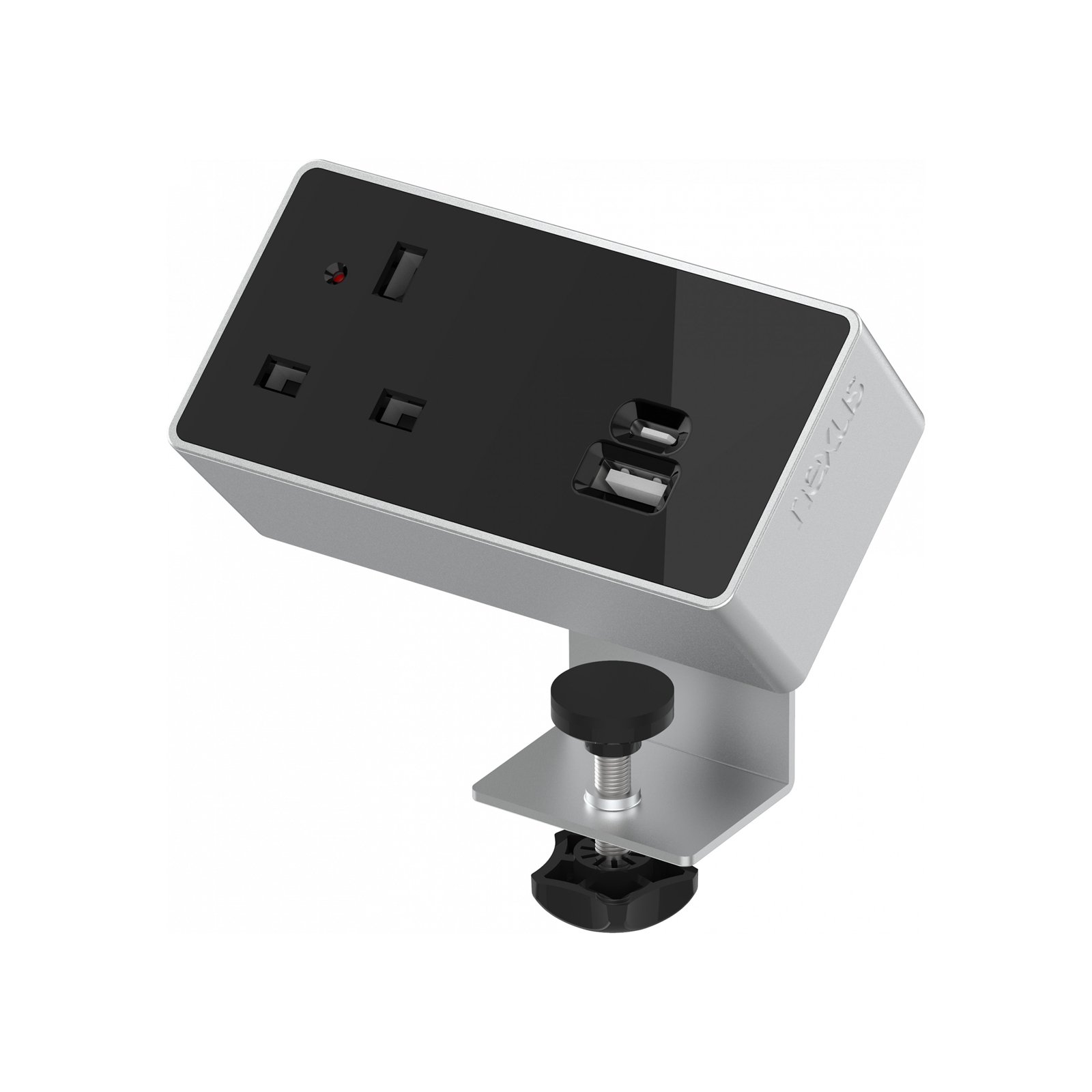 Desktop Power Module 1x 240v UK Socket 30W USB-C, 27W USB-A Silver