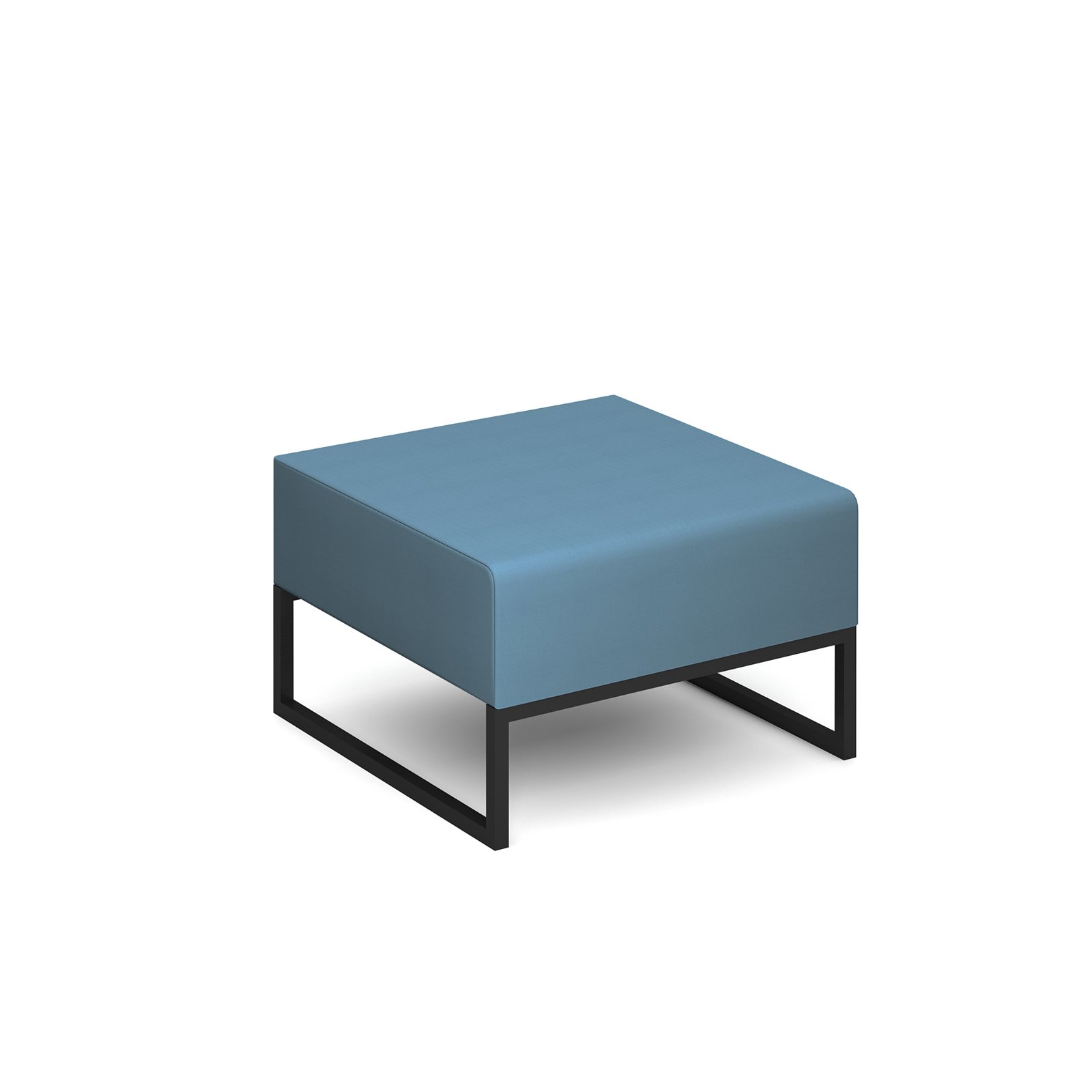 Nera modular soft seating single bench with black frame