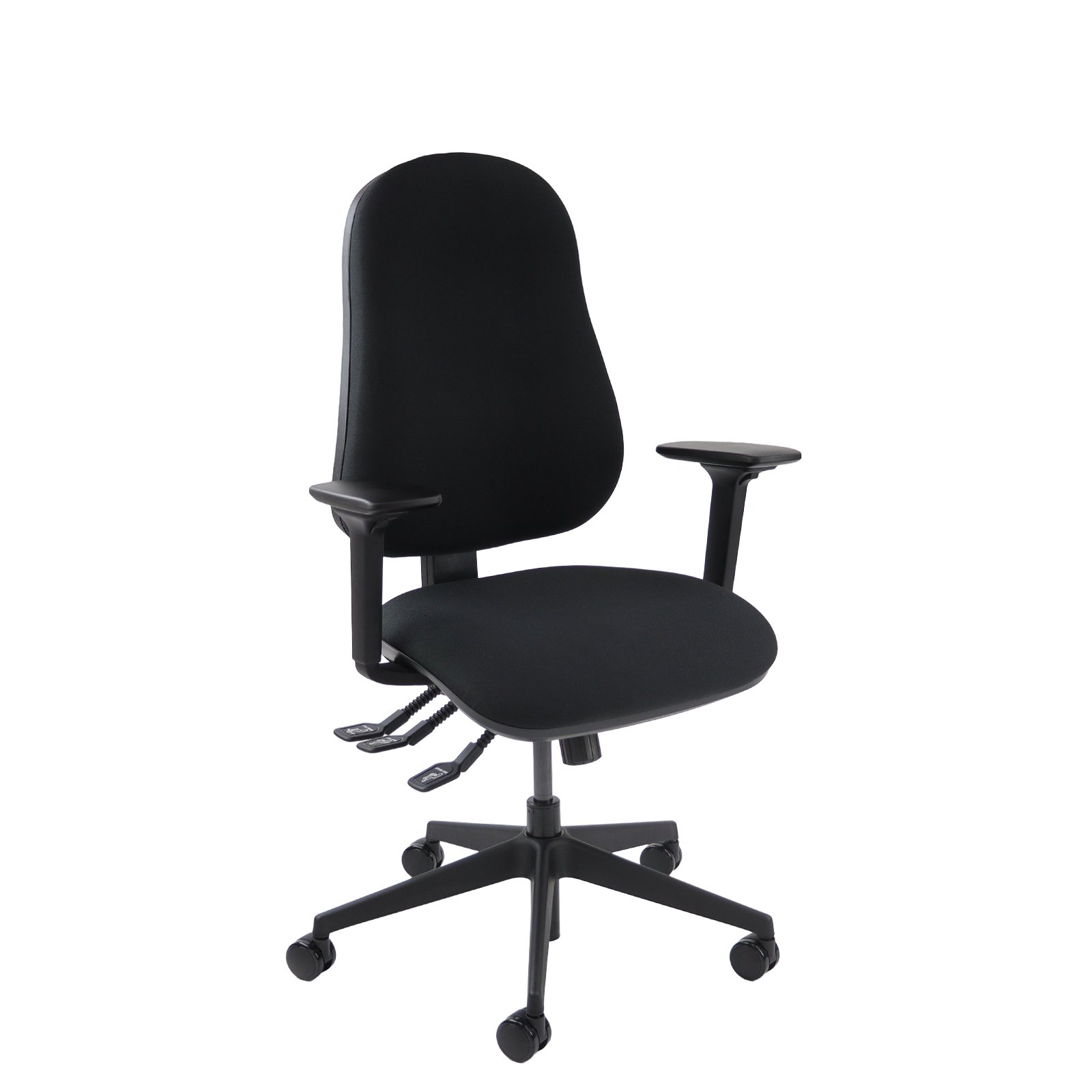 Ortho Pro 500 orthopaedic chair with upholstered seat and back with fully adjustable arms