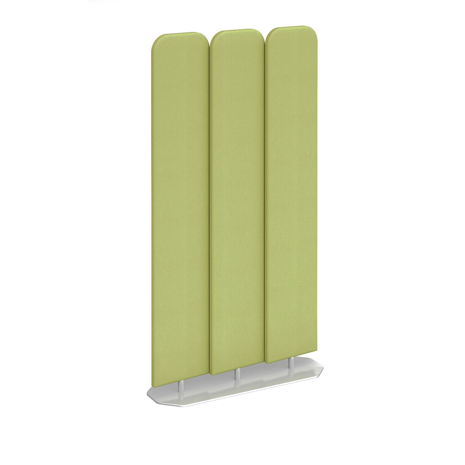 Piano Keys acoustic screen with silver base and 3 rotating panels