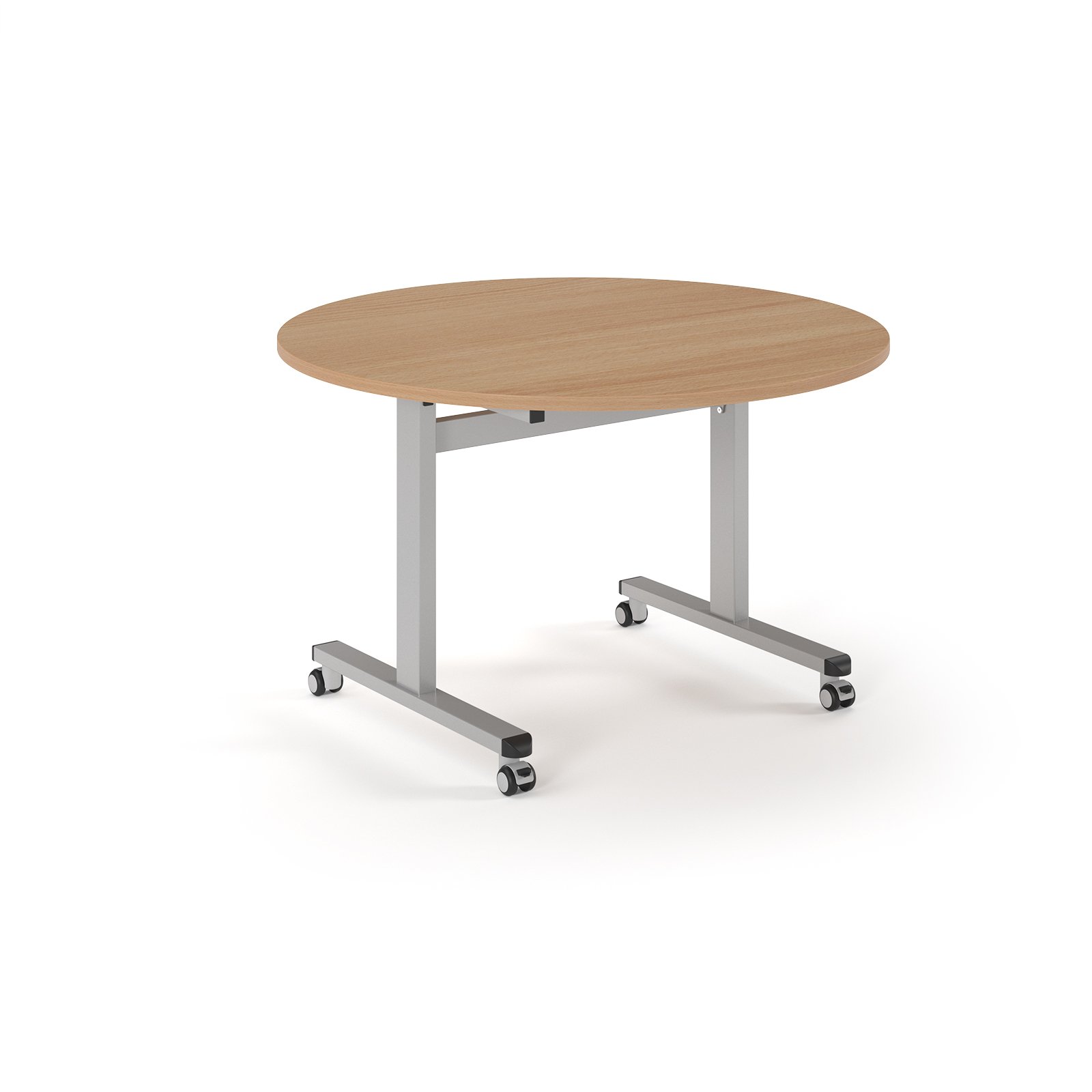 Pro Flip Circular Table 1200 Dia, Silver, Beech Top