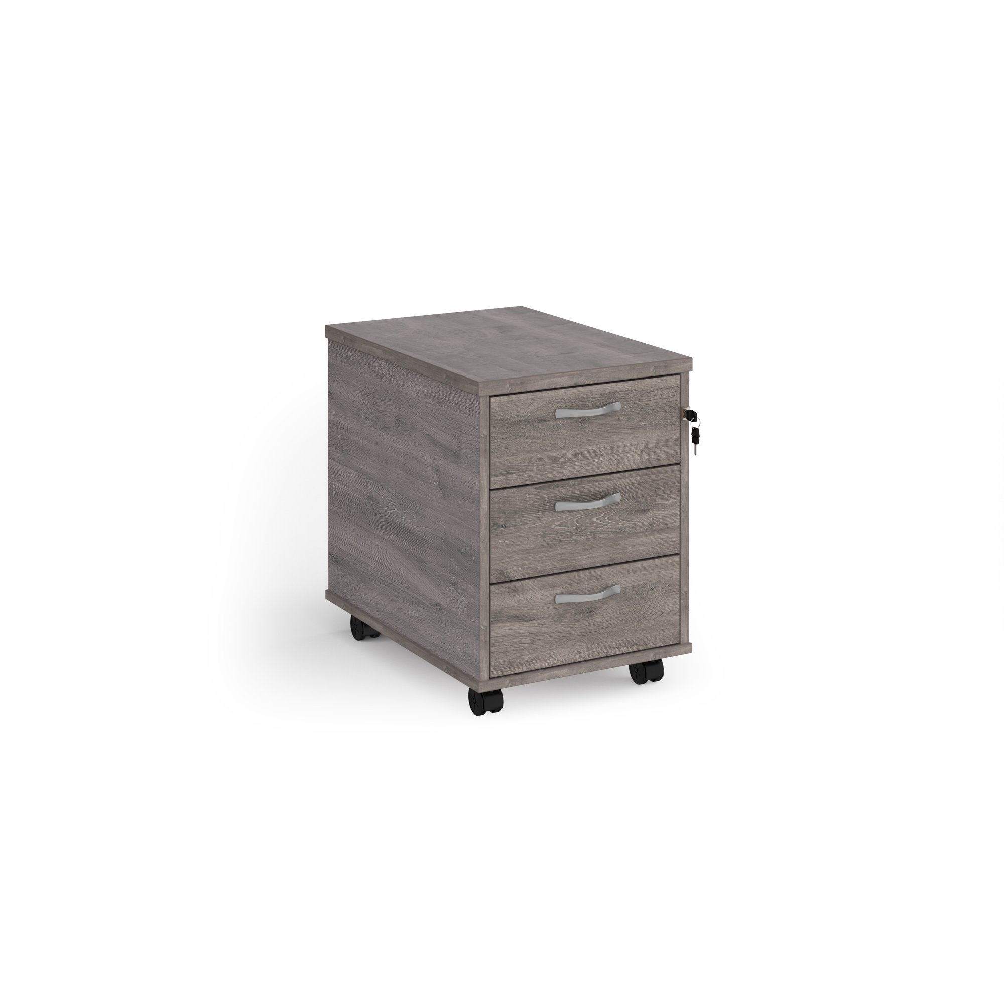 Mobile pedestal with silver handles