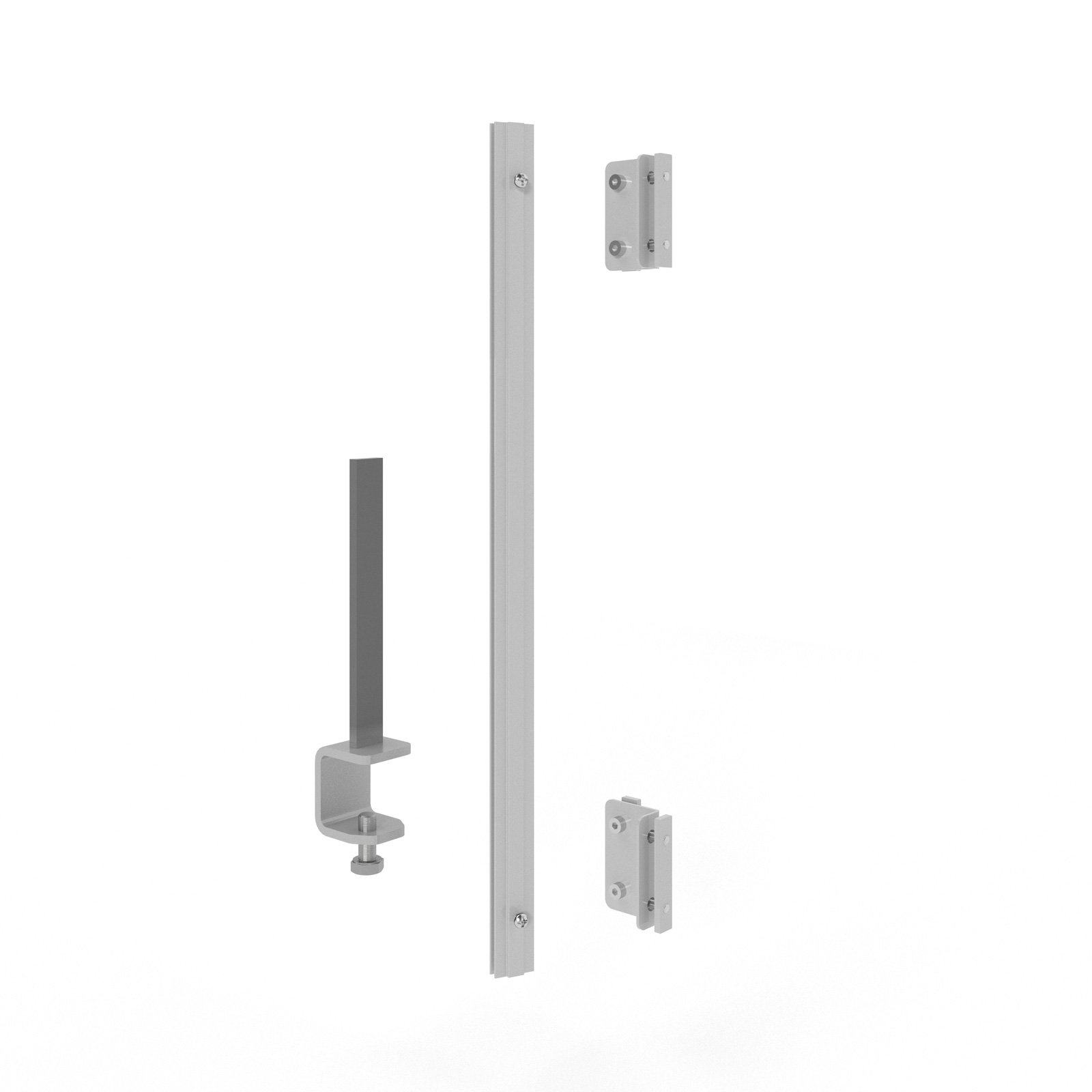 Front mounting screen bracket for aluminium frame screen returns mid-runs