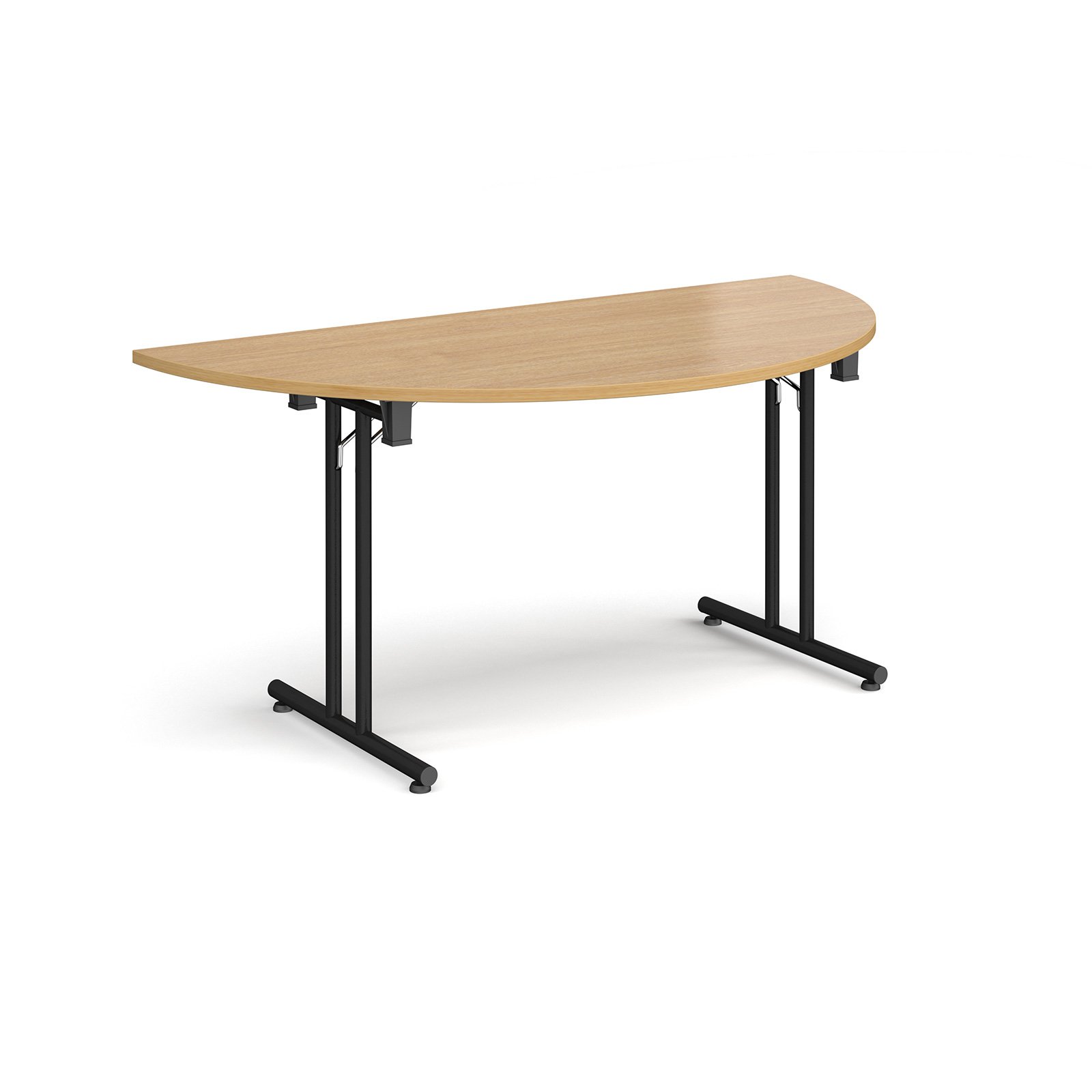 Semi circular folding leg table with straight feet