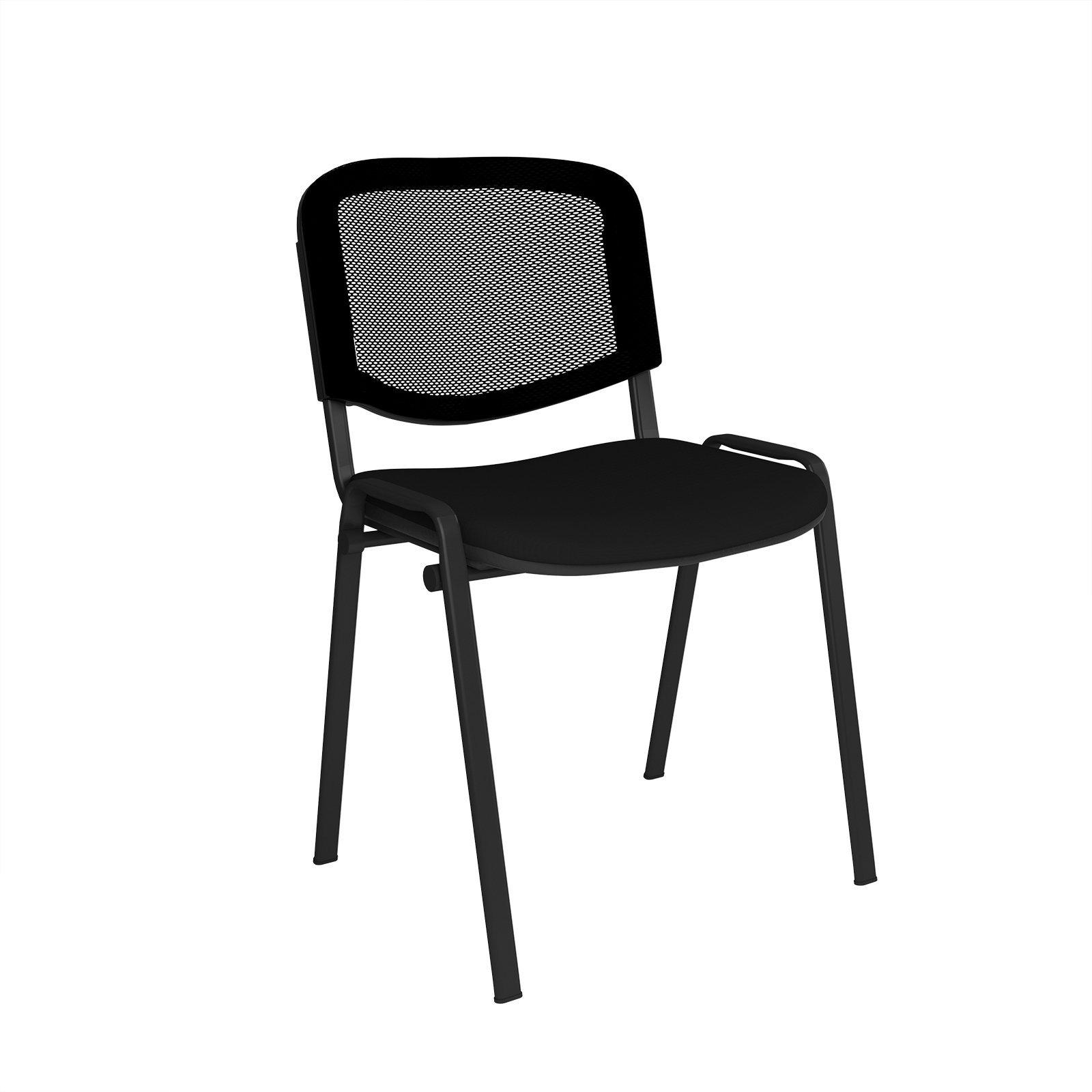 Taurus mesh back meeting room stackable chair with no arms - black