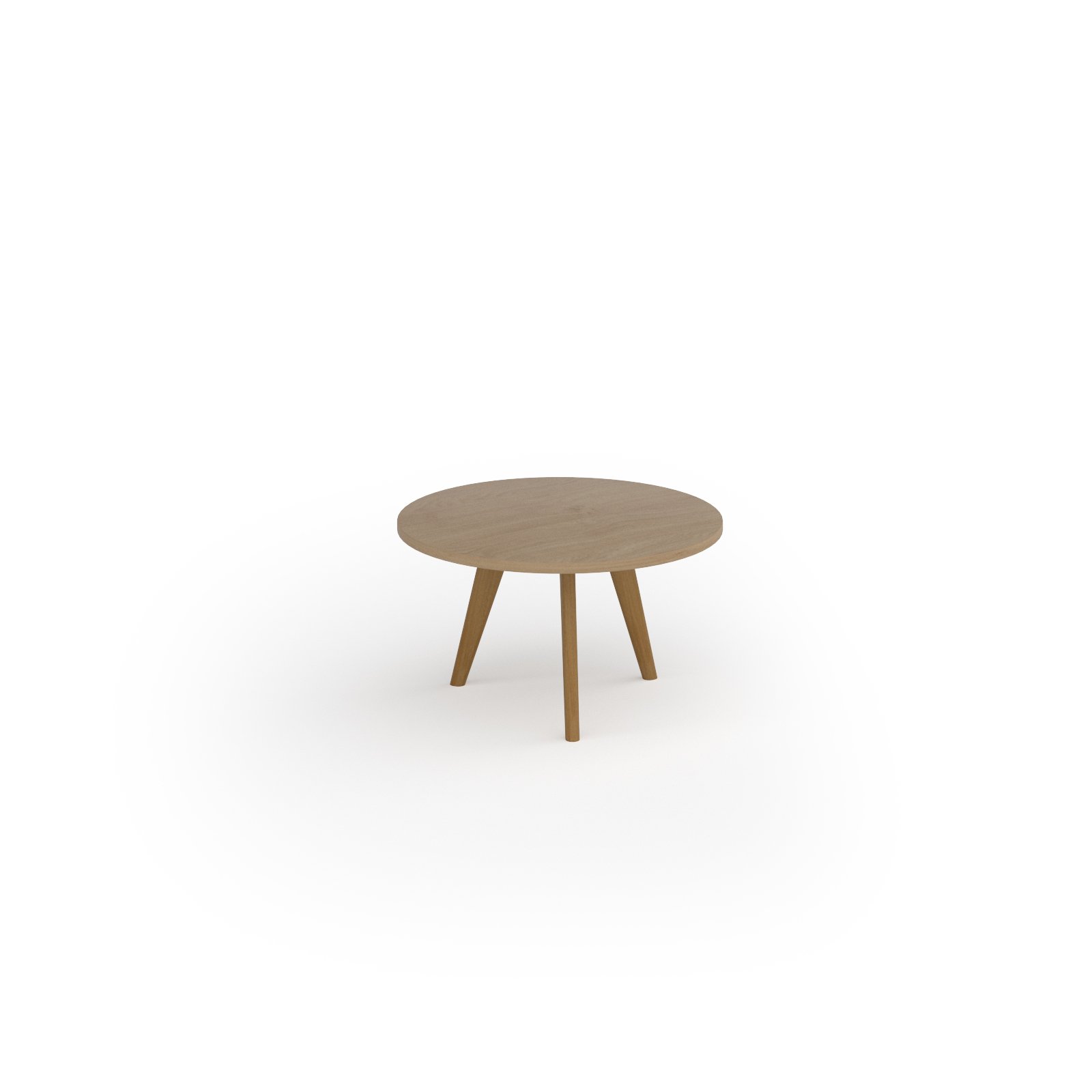 Unity coffee table 800 dia with solid oak leg in kendal oak