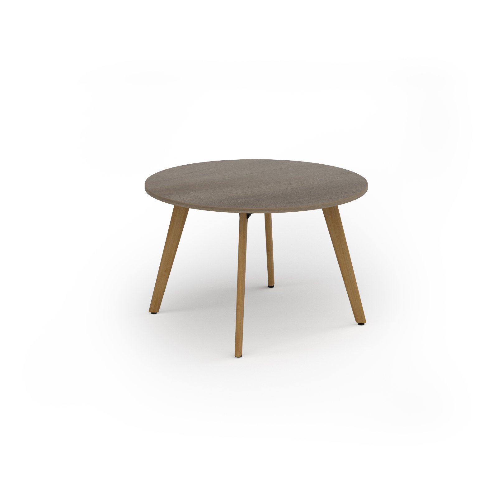 Unity circular dining table 1200 dia with solid oak leg in nebraska oak