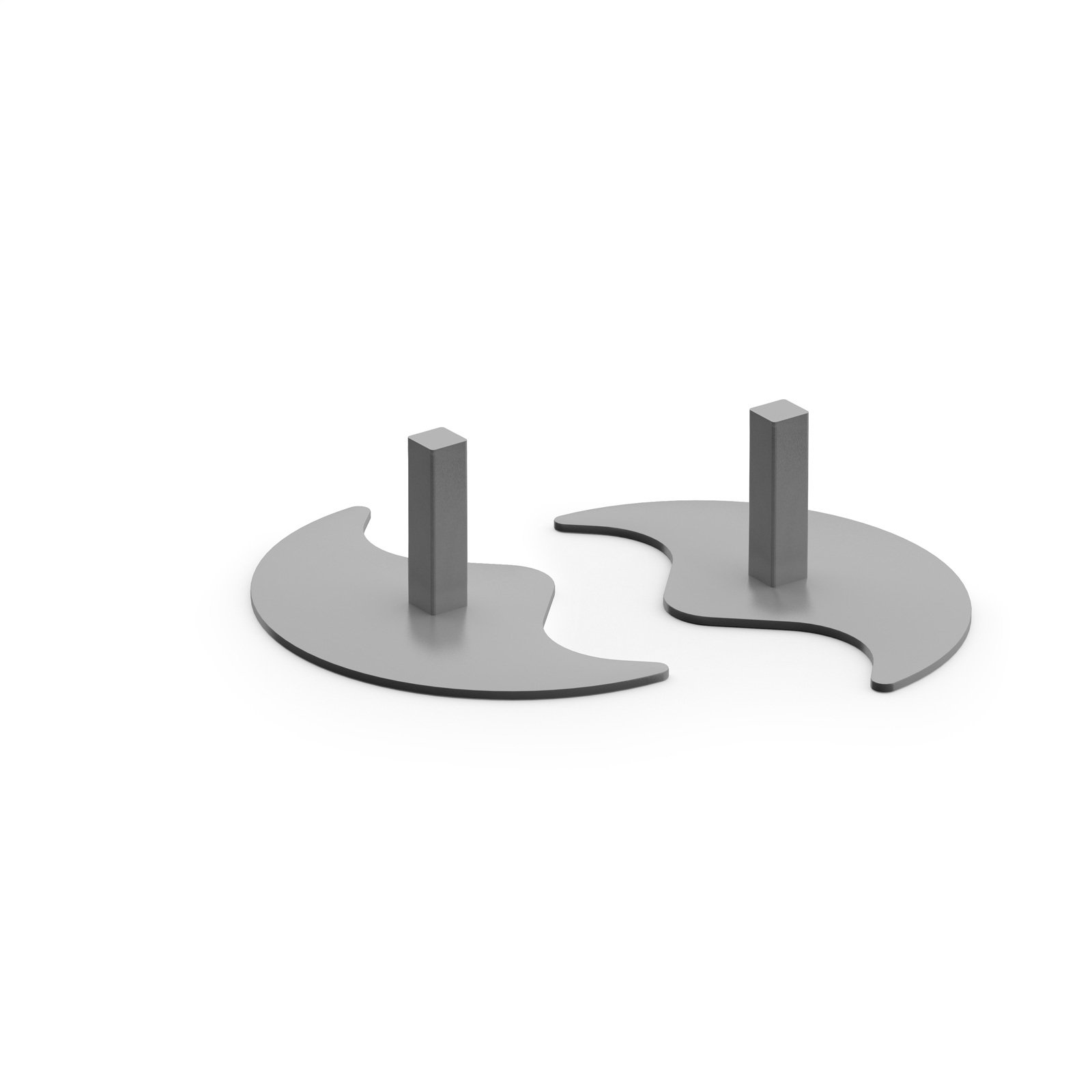 Vibe designer floor standing screen feet (pair) - silver