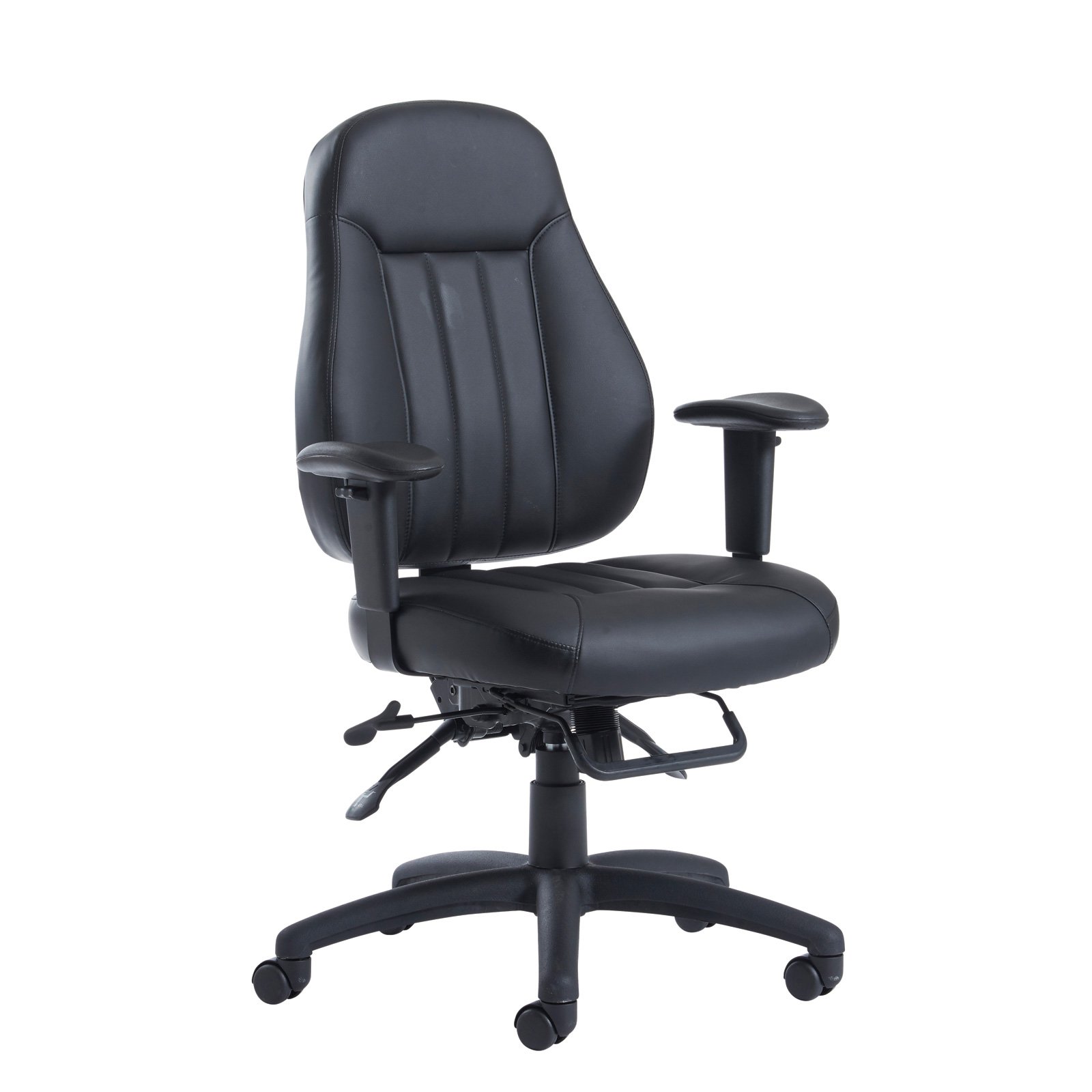 Zeus medium back 24hr task chair - black bonded leather
