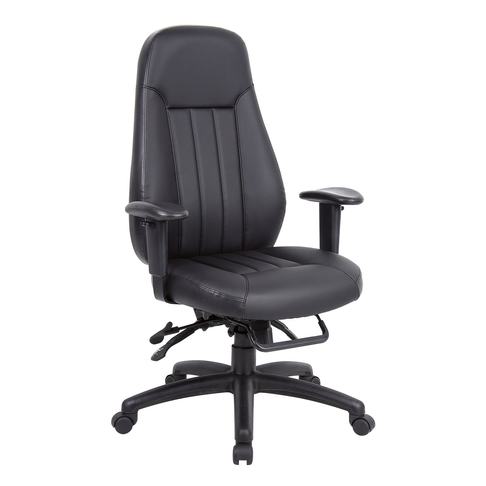 Zeus high back 24hr task chair - black bonded leather
