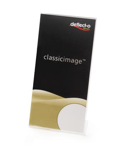 26235DF - Deflecto 1/3 A4 Portrait Slanted Literature Display Sign Holder Crystal Clear - 45201