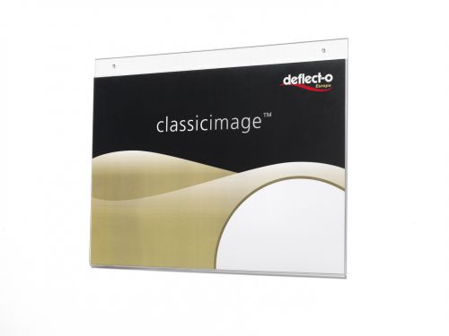Deflecto Landscape Wall Sign Holder A4 (Pre-drilled for wall mounting) DE469YTCRY - DF46901
