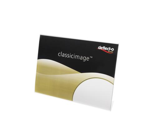 Deflecto A4 Landscape Slanted Literature Dsiplay Sign Holder Crystal Clear - 47301