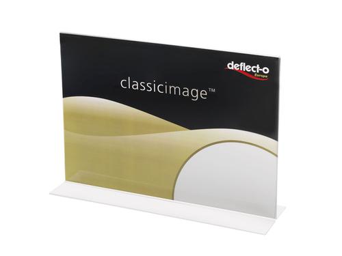 Deflecto A5 Landscape Stand Up Literature Display Sign Holder Crystal Clear - 47905