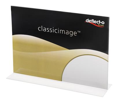 Deflecto A6 Landscape Stand Up Literature Display Sign Holder Crystal Clear - 684401