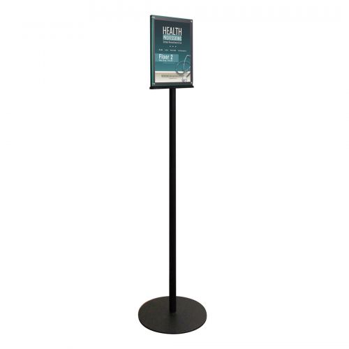 Deflecto Magnetic Double Sided Floor Standing Sign Holder Black