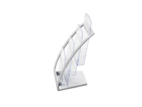 Deflecto Literature Holder 3 Tier DL Portrait Silver - 693645 11954DF Buy online at Office 5Star or contact us Tel 01594 810081 for assistance