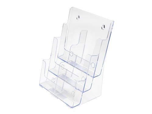 Deflecto 3 Tier 6 Pocket 1/3 A4 Portrait Slanted Free Standing or Wall Mounted Literature Display Holder Crystal Clear - 77401 Deflecto Europe