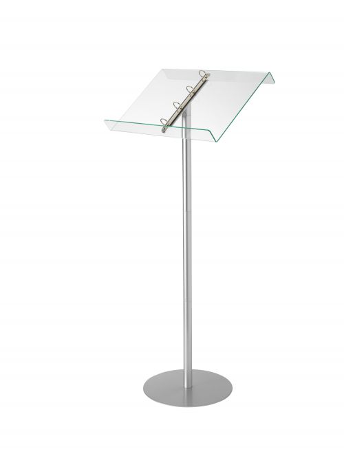 Deflecto Lectern Floor Stand with Ring Binder - Green Tinted Glass Effect Acrylic Lectern - 79066 Literature Displays 10268DF