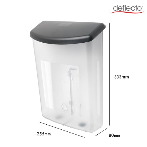 Deflecto A4 Magazine Size Weatherproof Outdoor Literature/Post Box 255 x 333 x 80mm Crystal - 790801