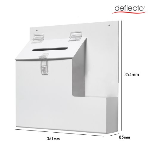 Deflecto Lockable Ballot/Suggestion Box White DE79803