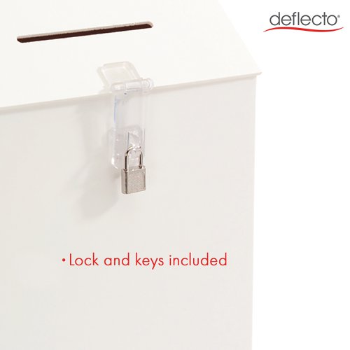 Deflecto Lockable Ballot/Suggestion Box White DE79803