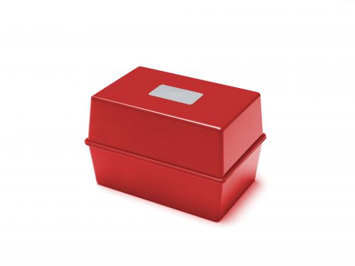 ValueX Deflecto Card Index Box 8x5 inches / 203x127mm Red - CP012YTRED