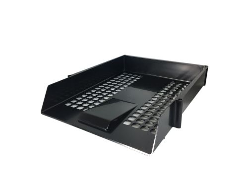 ValueX Essentials Letter Tray Stackable A4/Foolscap Portrait Black - CP043YTBLK Letter Trays 12241DF
