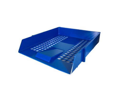 ValueX Essentials Letter Tray Stackable A4/Foolscap Portrait Blue - CP043YTBLU Letter Trays 12248DF