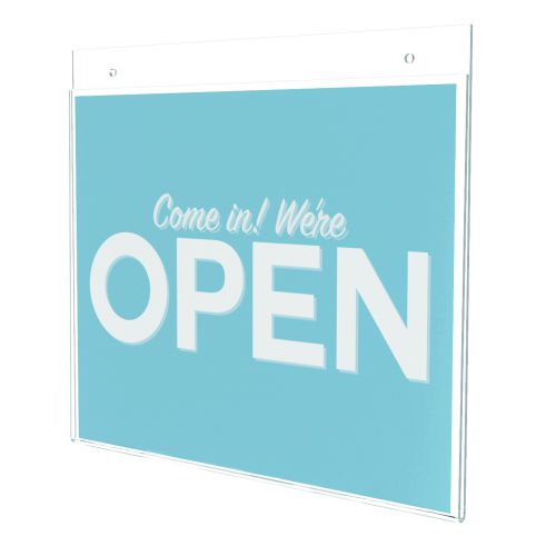 The Deflecto Clear Wall Sign Holder is ideal for use in retail as a promotional or informational display for customers, or in an office to hold internal notices or canteen menus. The durable clear plastic not only adds a professional gloss to your posters, it also protects paper from creases or damage. This sign holder is pre-drilled for easy wall mounting.