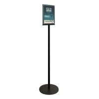 Deflecto Magnetic Double Sided Floor Standing Sign Holder Black 692056-A4