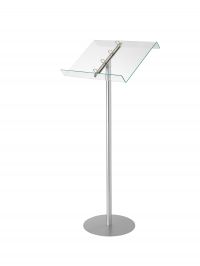 Deflecto Lectern Floor Stand with Ring Binder - Green Tinted Glass Effect Acrylic Lectern - 79066