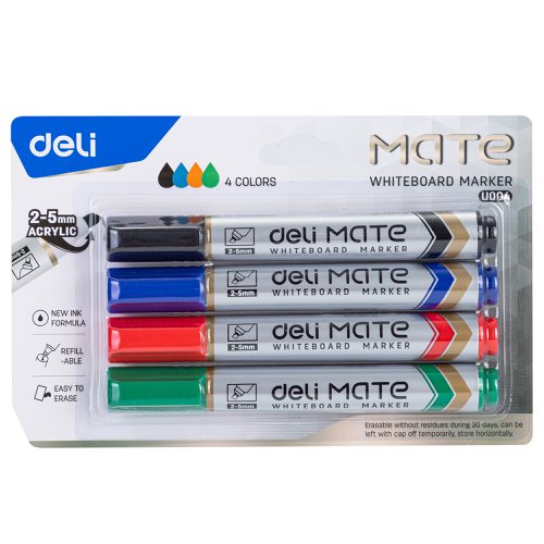 Deli Whiteboard Marker Chisel Assorted Card 4