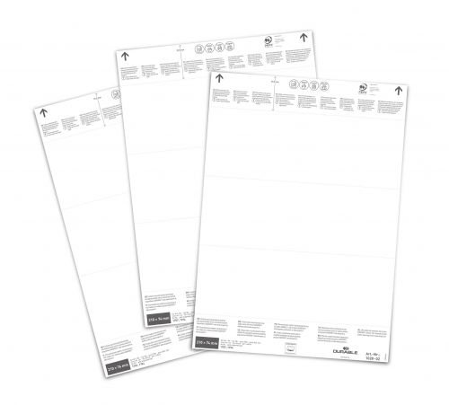 Durable Insert Sheets for Ticket Holder 210 x 74mm - Pack of 60 Inserts
