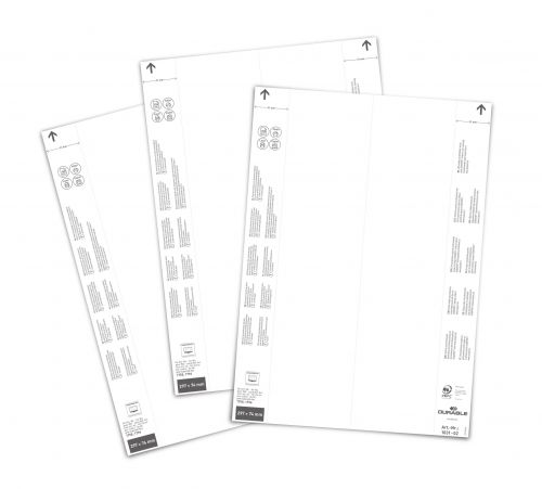 Durable Insert Sheets for Ticket Holder 297 x 74mm - Pack of 40 Inserts